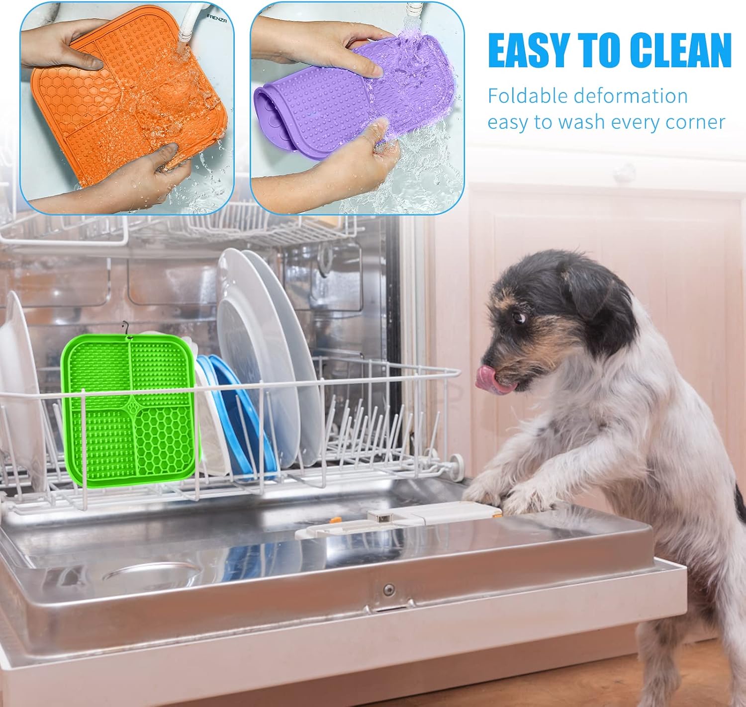 Honomastry Lick Mat for Dogs, Premium Lick Pad with Suction Cups for Dog Anxiety Relief, Slow Feeder Dog Bowls, Bathing, Grooming and Training.