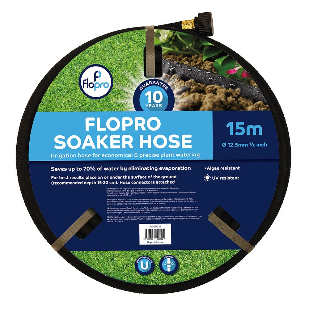 Flopro 70300036 Soaker Hose Pipe, 15 m (49 ft),Blue