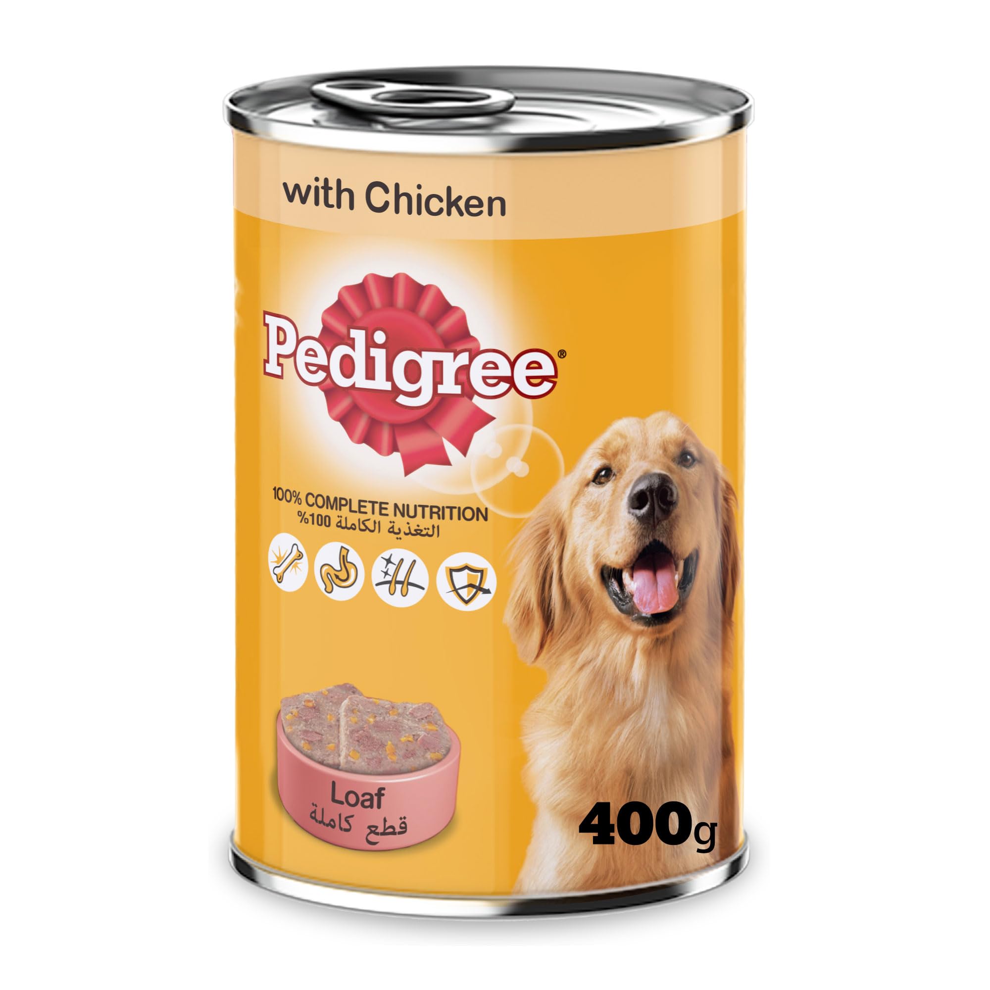 Pedigree Dog Food, Chicken in Loaf Flavour Dog Food Wet, 400g, Complete & Balanced Dog Wet Food For Adult Dogs