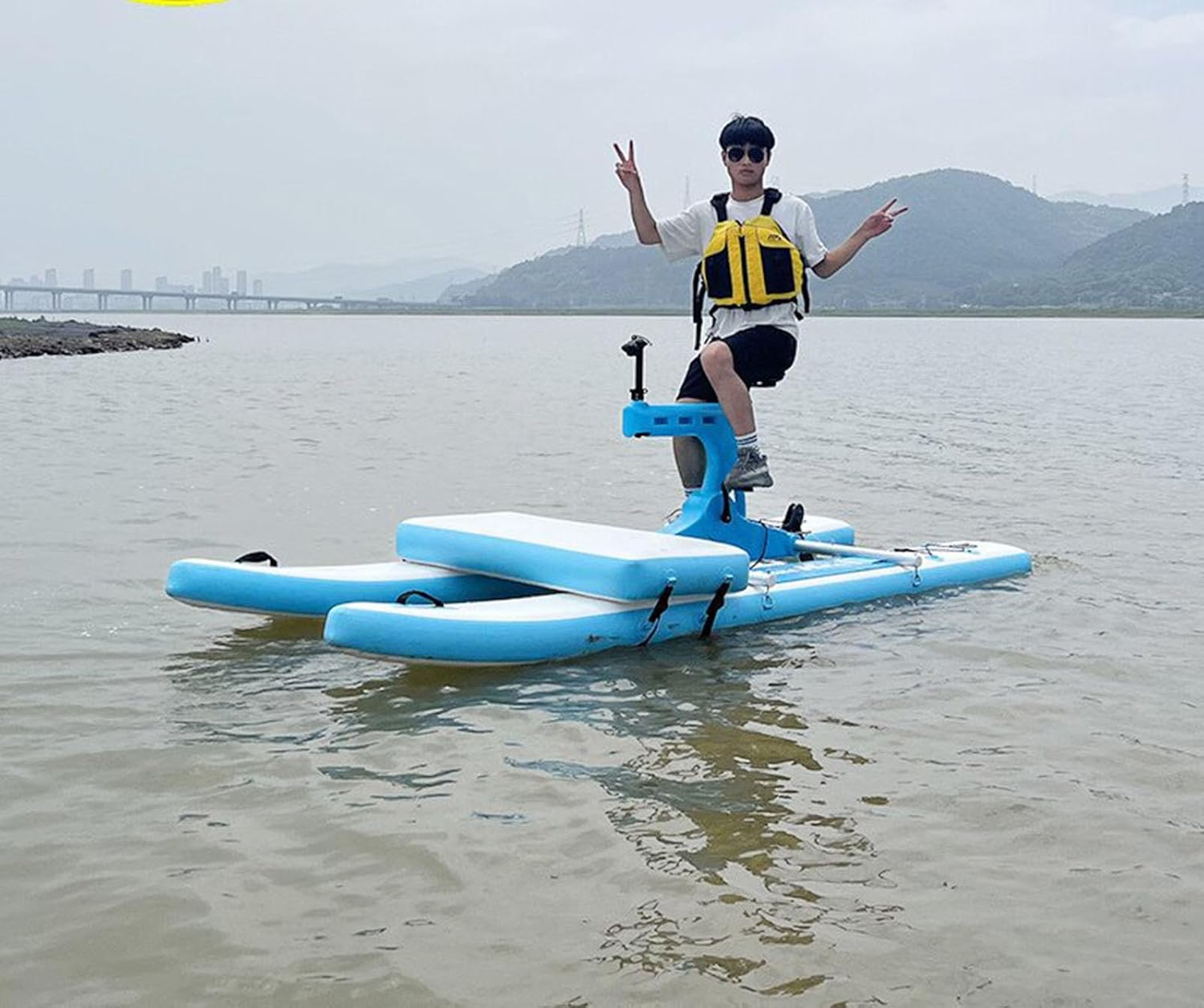 Single Person Inflatable Bike for Water Floating Water Bicycle,Water Bike Lake Pedal Bicycle Cycle Pedal Inflatable Floating Water Bike