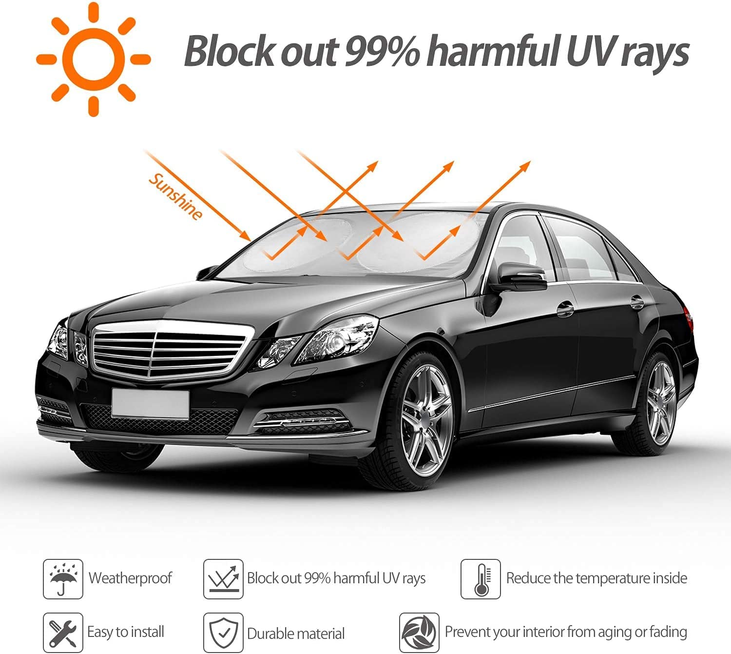 Auto voorruit zonnescherm, voor Audi A6 4F C6, 2004-2011 UV-bescherming