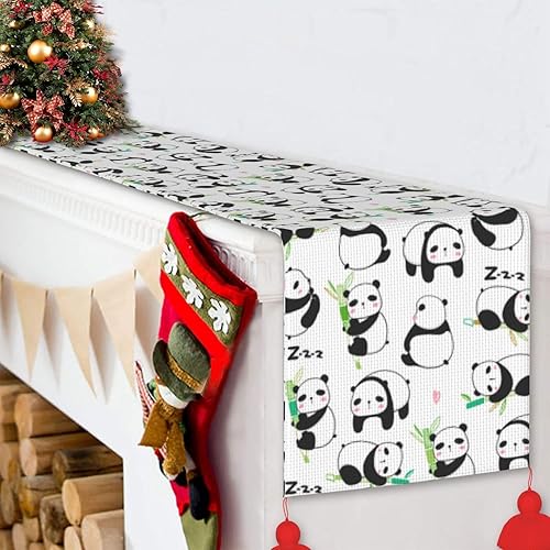 Miniatura 6 de Camino de mesa de Navidad de 60 pulgadas de largo, camino de mesa de otoño para mesa de comedor, decoraciones de Navidad, camino de mesa de café con