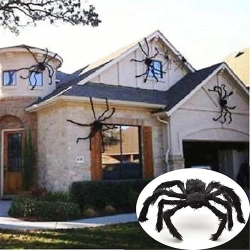 Decoración de araña de Halloween, arañas peludas espeluznantes grandes con ojos rojos realistas y patas flexibles, accesorios de Halloween para