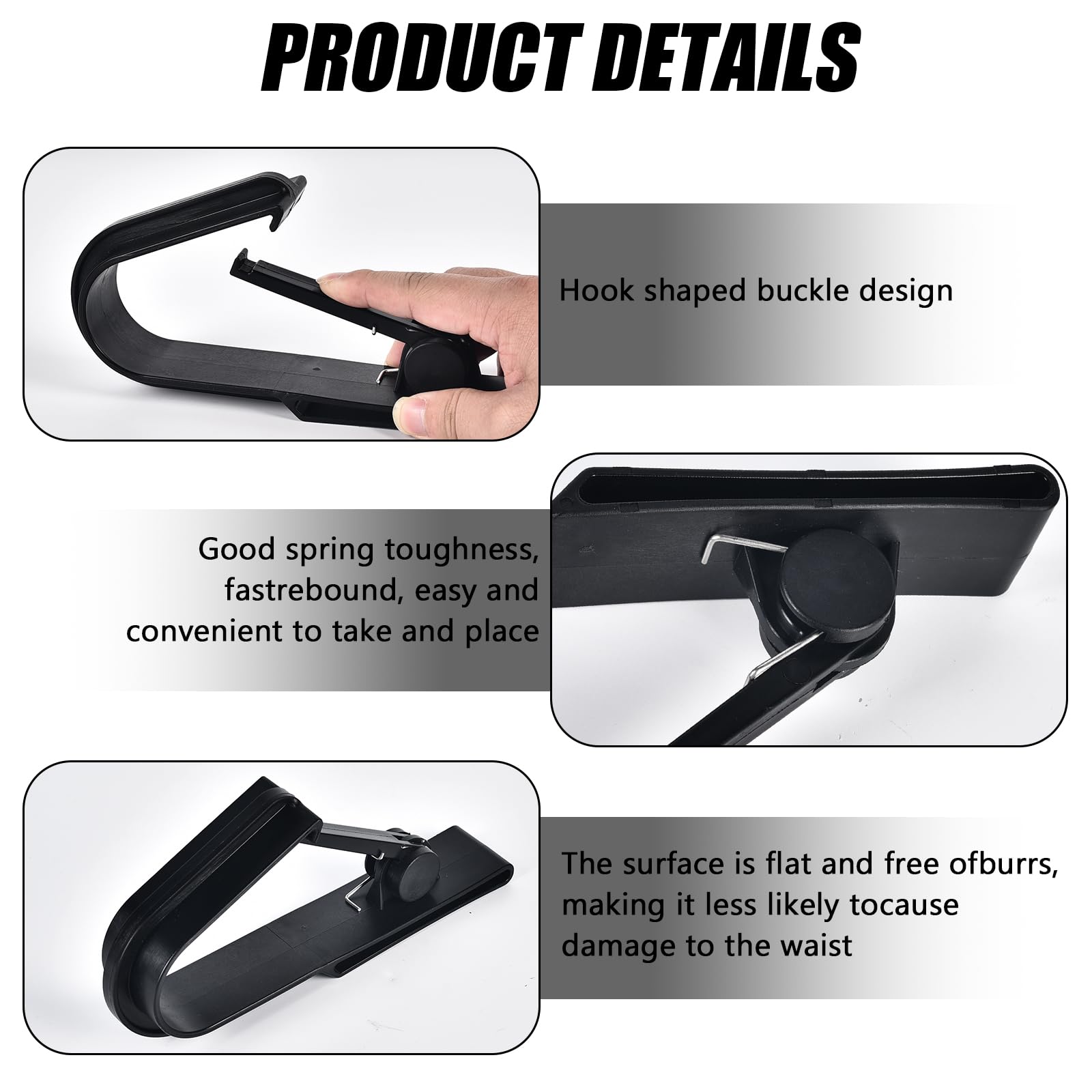 Befun Universal Tool Belt Hook, Plastic, Tool Belt Accessory, Tool Hook, Black - Image 3