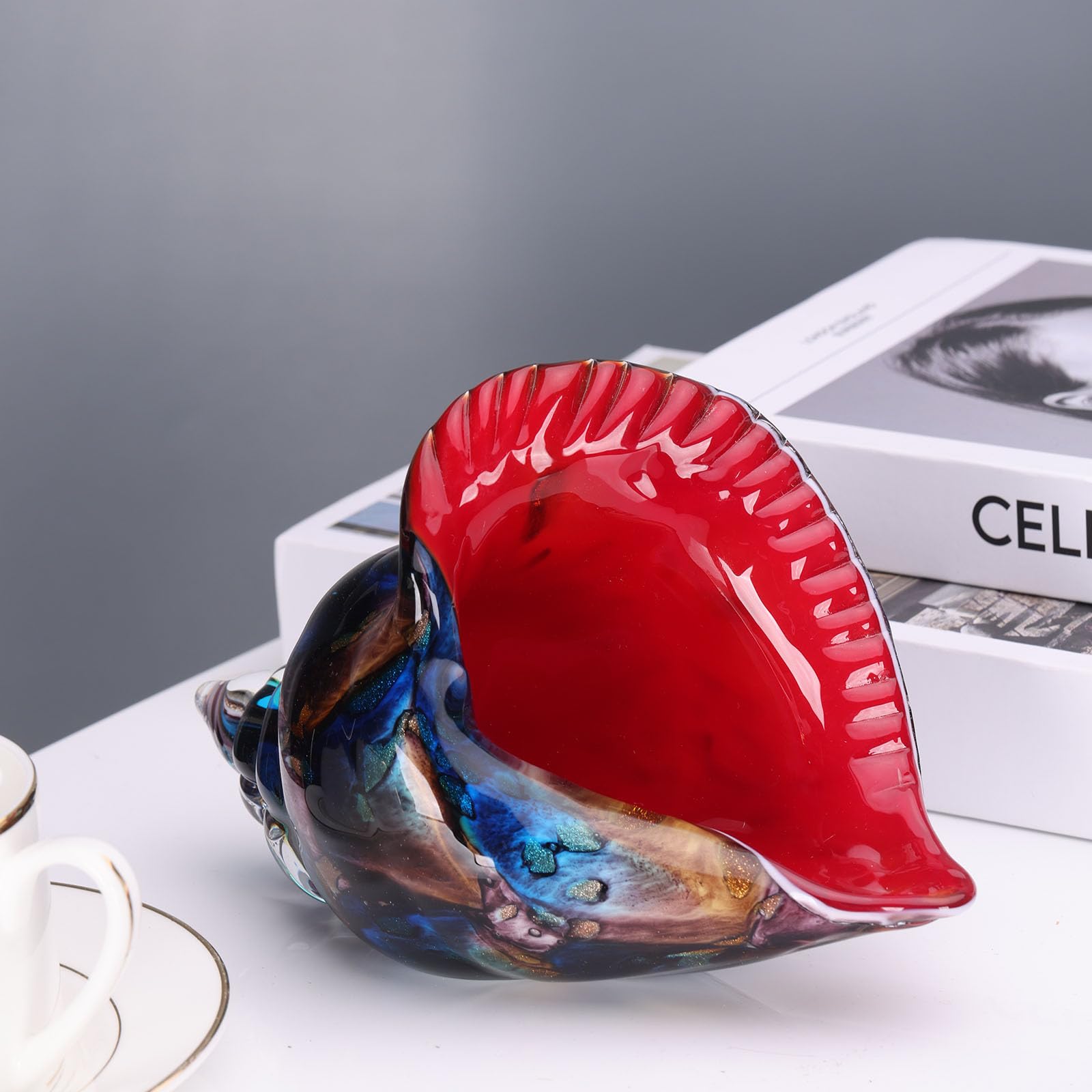 Amazon.co.jp: GerRiT 手吹きガラス巻き貝の置物オーナメント、家の