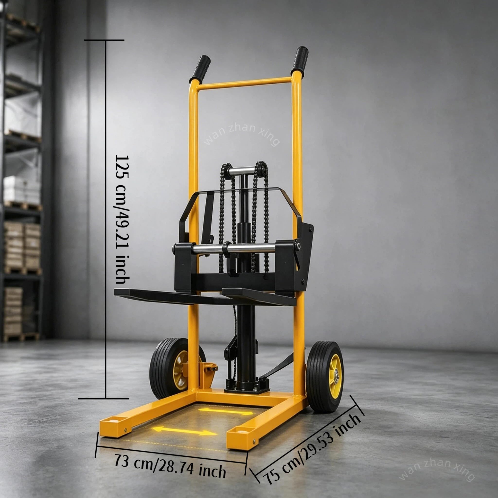 Gerbeur Manuale 200 kg, Transpallet Manuale Idraulico, Carrello Elevatore Manuale per Pallet, Sollevatore Idraulico Facile da Usare per Magazzino Industriale
