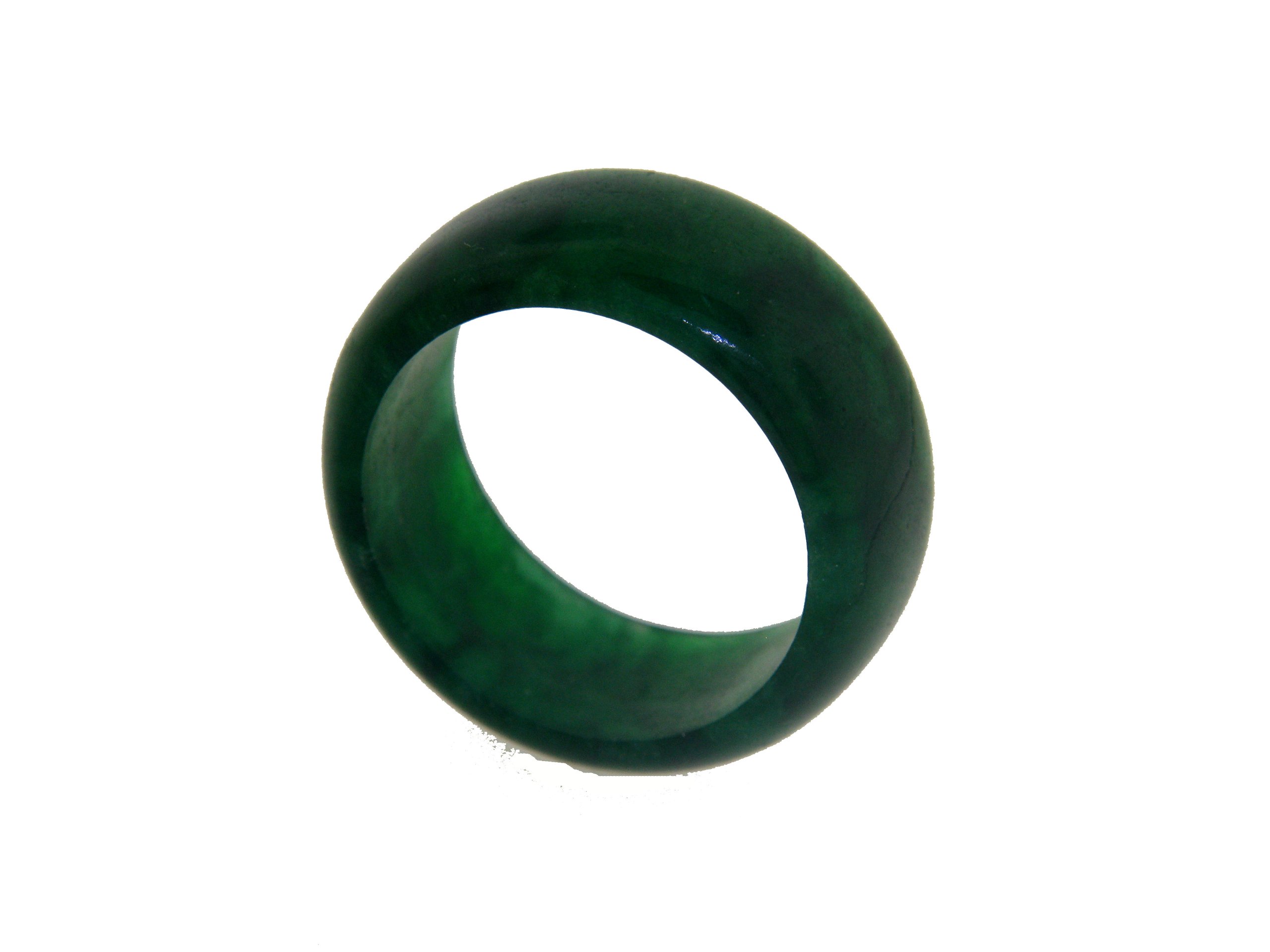 Genuine Dark Green Jade Wide Ring