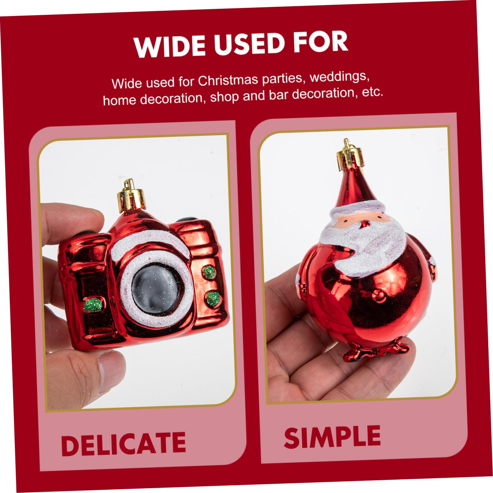 Ciieeo 2 Juegos De Colgantes para Árbol De Navidad Adornos Decorativos Rojos para El Hogar 6 Unidades.