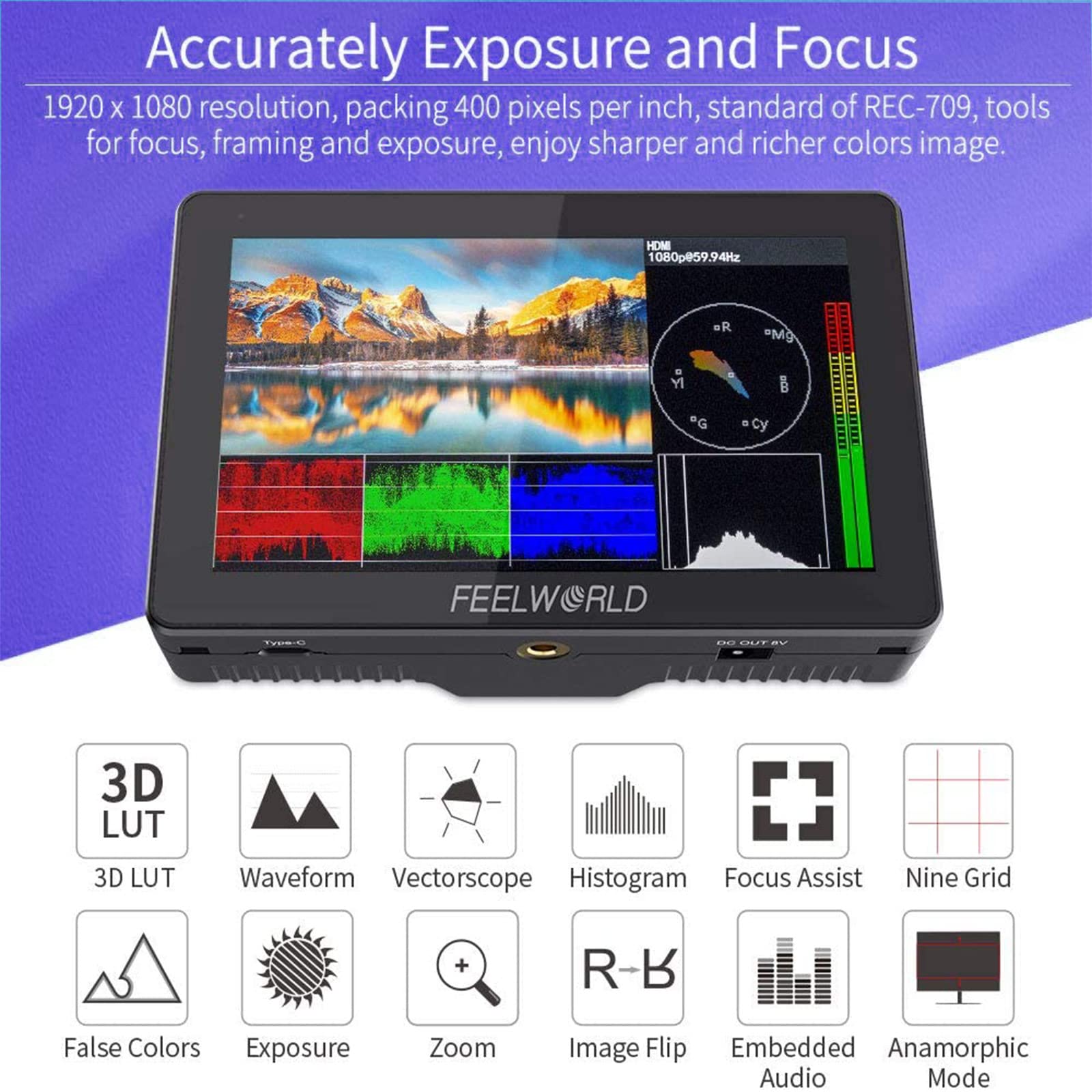 FEELWORLD FT6 FR6 Sistema de transmissão de vídeo sem fio de 5,5