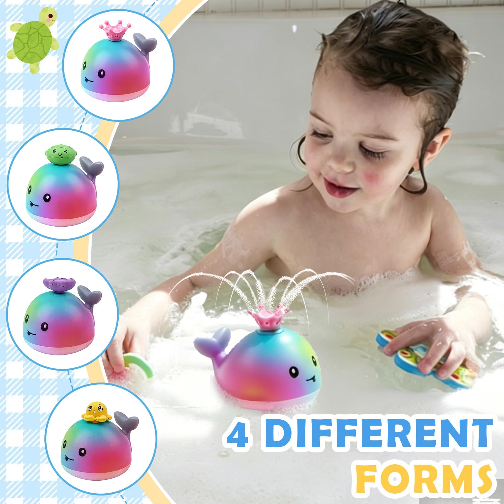 Juguete Baño para Bebés, Ballena LED Juguetes Baño Bebe, Juguetes de baño Iluminados, Juguetes Bañera Bebe, Juguetes de Ducha, para Bañera, Ducha o Fiesta en la Piscina — view 5