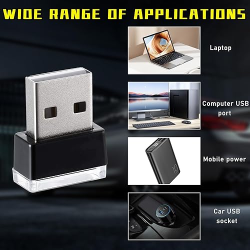 Miniatura 6 de 4 lámparas LED USB para el interior del automóvil, luz nocturna de decoración USB enchufable, kit de iluminación ambiental portátil para automóvil,