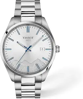 TISSOT(ティソ) 正規輸入品 PR 100 ユングフラウ 腕時計 40mm シルバー文字盤 T1504101103100 | クオーツ・100m防水・サファイアクリスタルガラス・316Lステンレスケース・ステンレスブレスレット・日付表示・メンズ