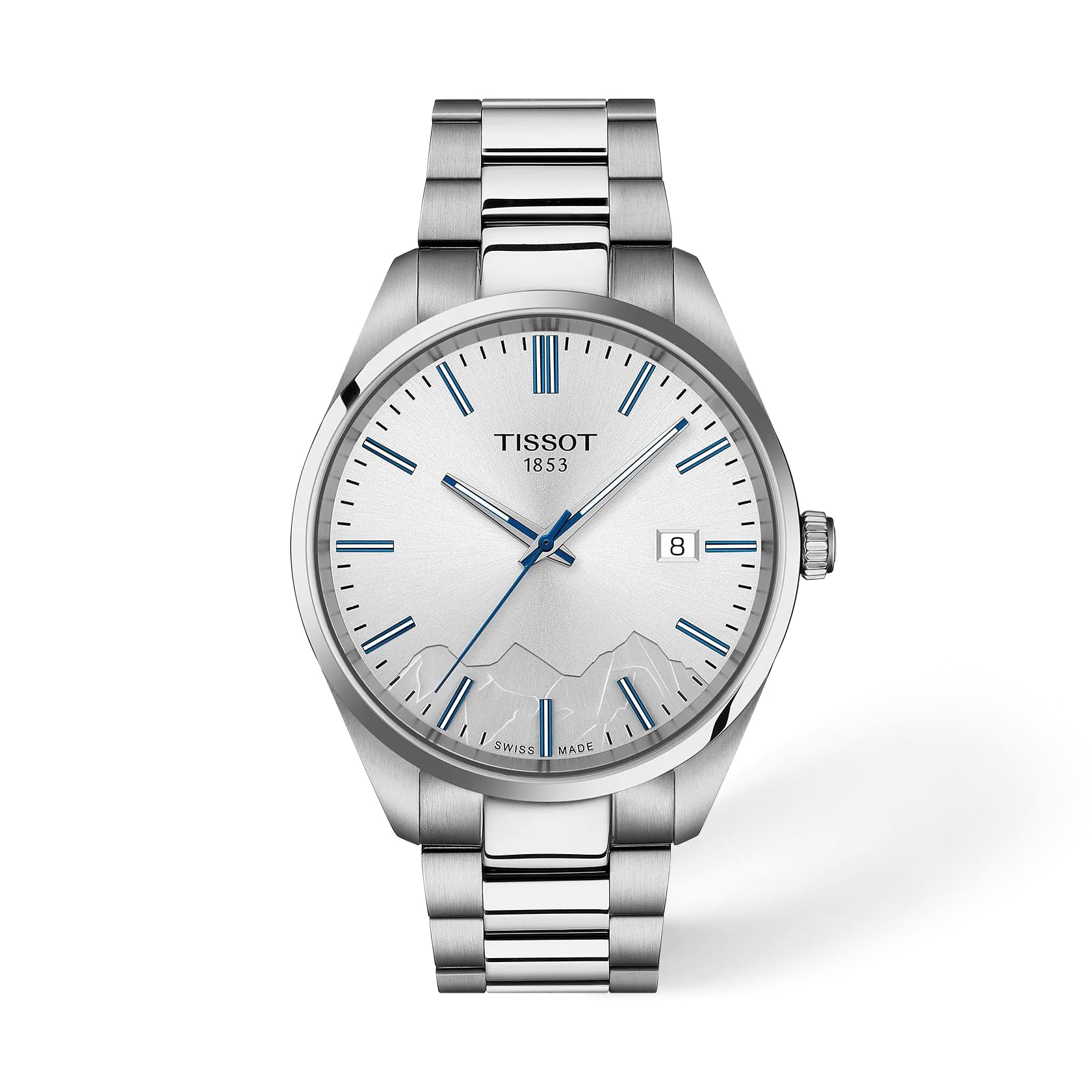 TISSOT(ティソ) 正規輸入品 PR 100 ユングフラウ 腕時計 40mm シルバー文字盤 T1504101103100 | クオーツ・100m防水・サファイアクリスタルガラス・316Lステンレスケース・ステンレスブレスレット・日付表示・メンズ