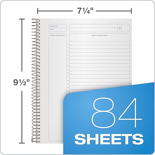 Miniatura 3 de Ampad Gold Fibre Designer, Project Planner,Size 9-1/2 x 7-1/4, Asst Covers, 84 Sheets per Notebook (20-817),White