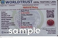 Vista 3 de Piedra preciosa de rubí birmana certificada en laboratorio natural de alta calidad 100% real rubí ovalado piedra suelta