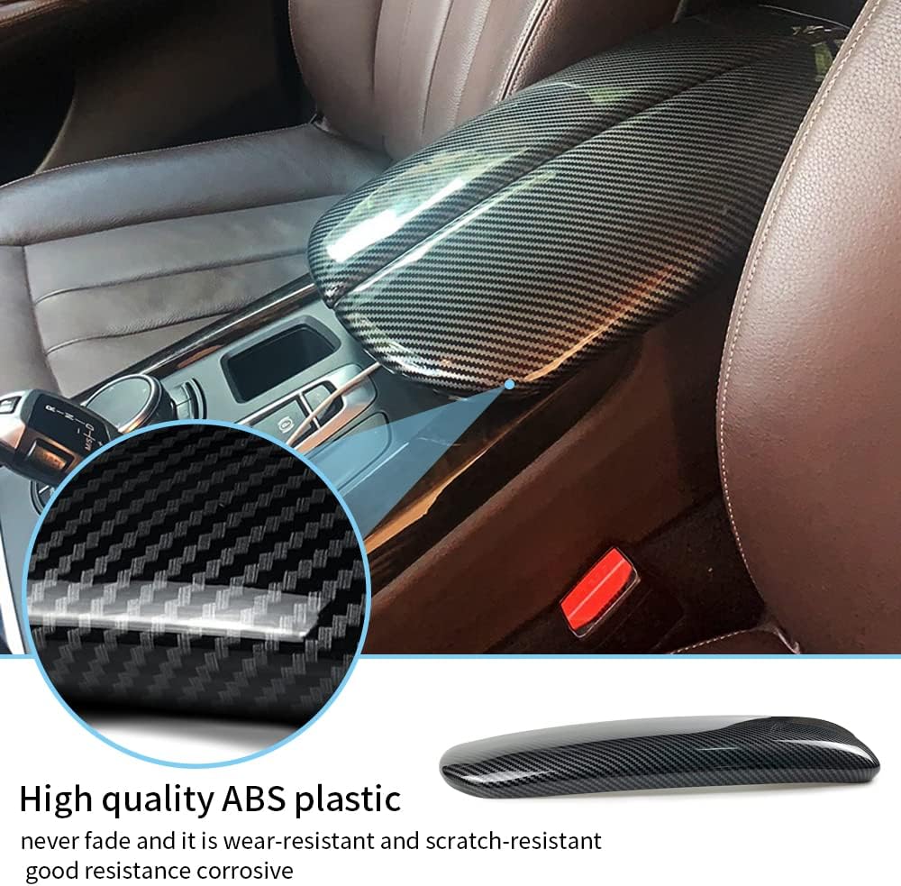 Carbon Fiber Color Car Center Armrest Box Cover Inner Console Box Armreat Panel Decorate Protect Covers for BMW X5 X6 X7 E70 E71 F15 F16 G05 G06 (X5 F15 2014-2018/X6 F16 2015-2019)