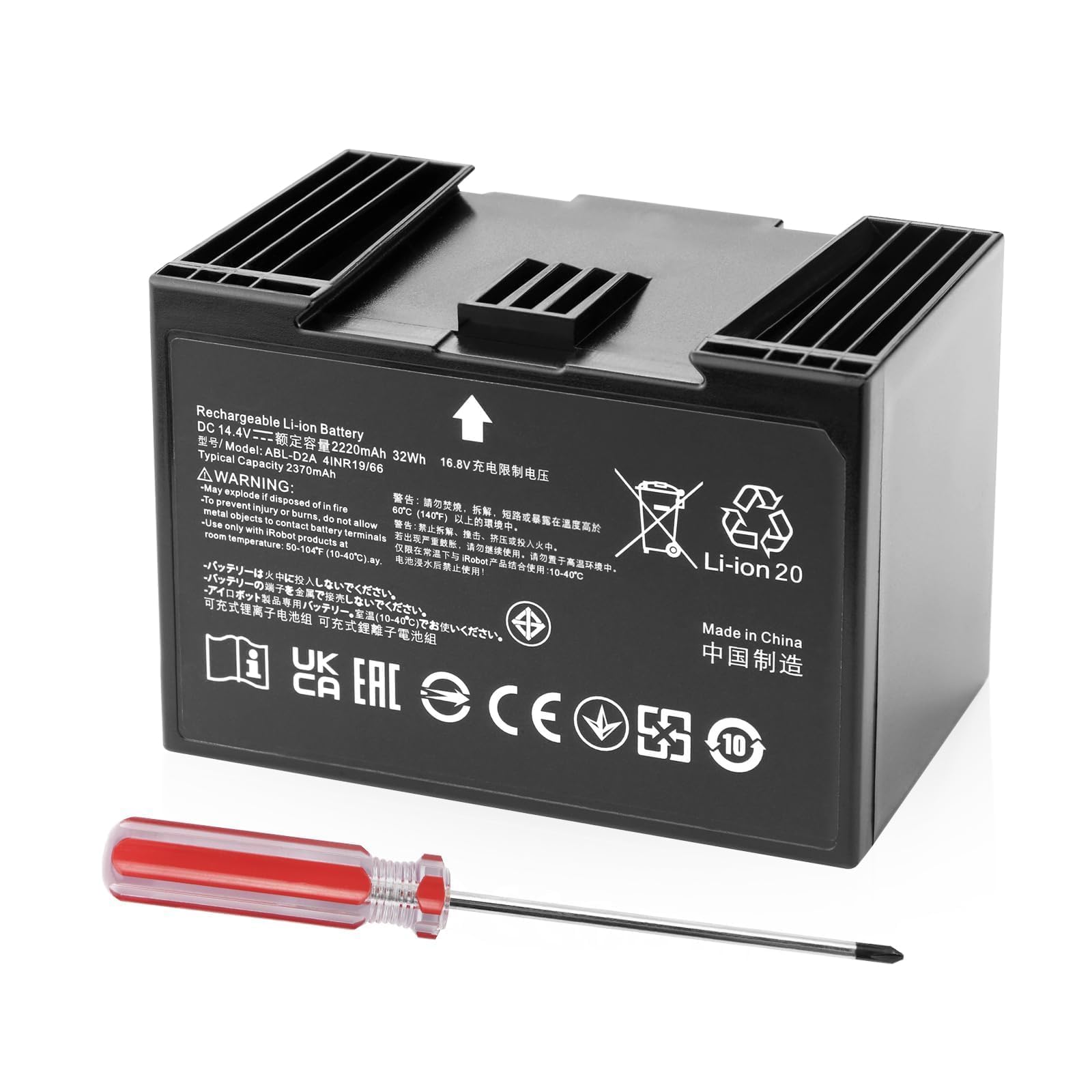 Vacuum Cleaner Batteria per iRobot Roomba j7 i4 j8+, pour Combo j5 i5 j7+,j7 j7+ j7550 i4 i4+ i4 Plus i4150 i6 i6+ i8 i8+ i8550,pour Roomba e5 e6 e5150 e5152 e6198, Replacement for ABL-D2A ABL-D2