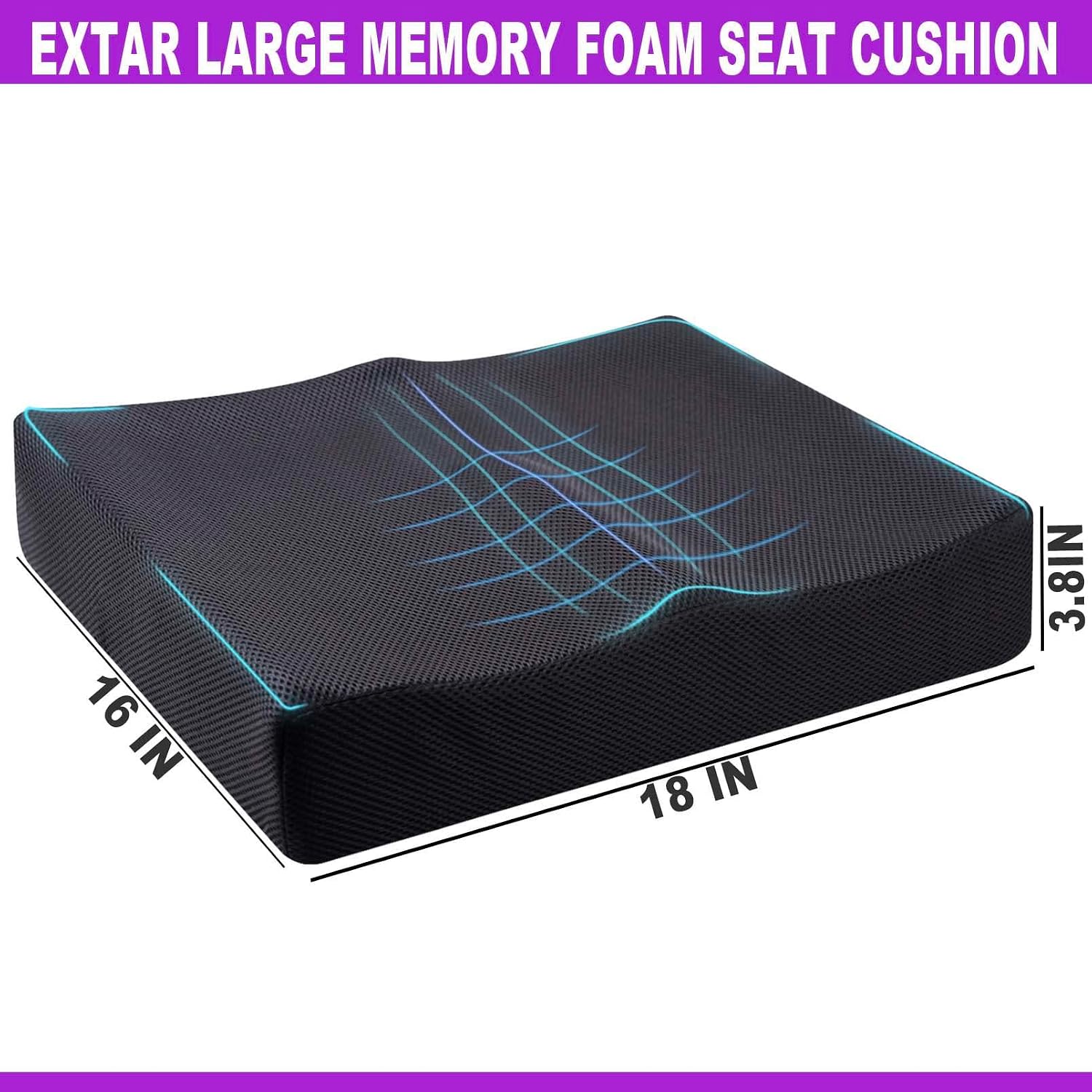 Coussin mémoire de forme ergonomique sur chaise de bureau