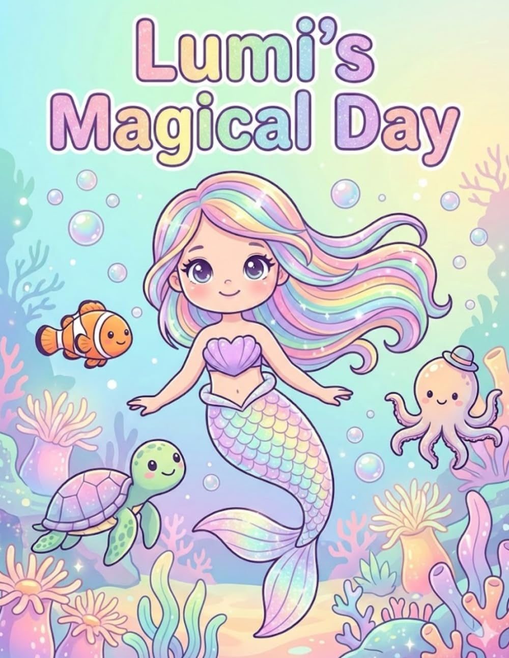 Lumi’s Magical Day: A Cute Mermaid Coloring Book for Little Girls