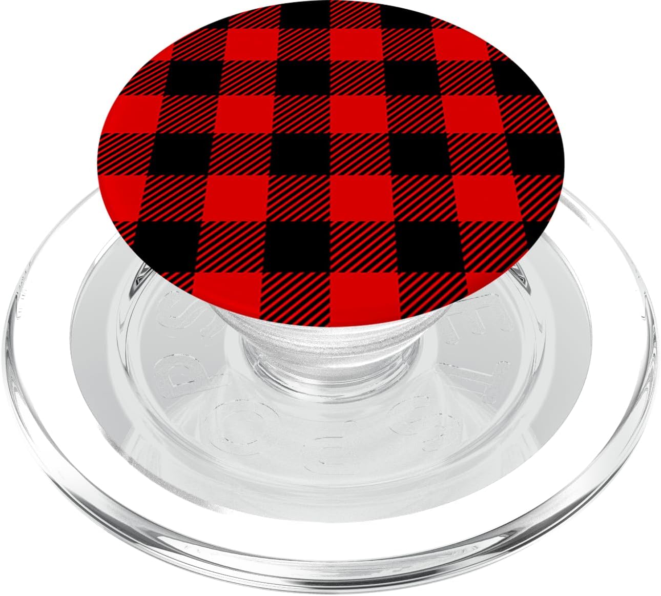 Red Black Checkered Gingham Buffalo Plaid PopSockets MagSafe PopGrip for iPhone