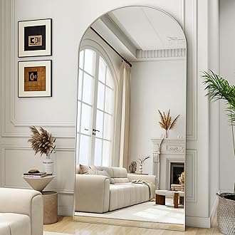 36"x78" Extra Large Arched Full Length Mirror - Leaning Mirror Arch Wall-Mounted Mirrors - Aluminum Alloy Frame Modern Simple Home Decor - for Living Room Bedroom Cloakroom