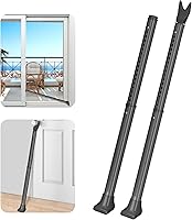 Vista 11 de AceMining Barra de seguridad para puerta mejorada y barra de patio deslizante, topes resistentes ajustables para el hogar, apartamento, viajes Gris