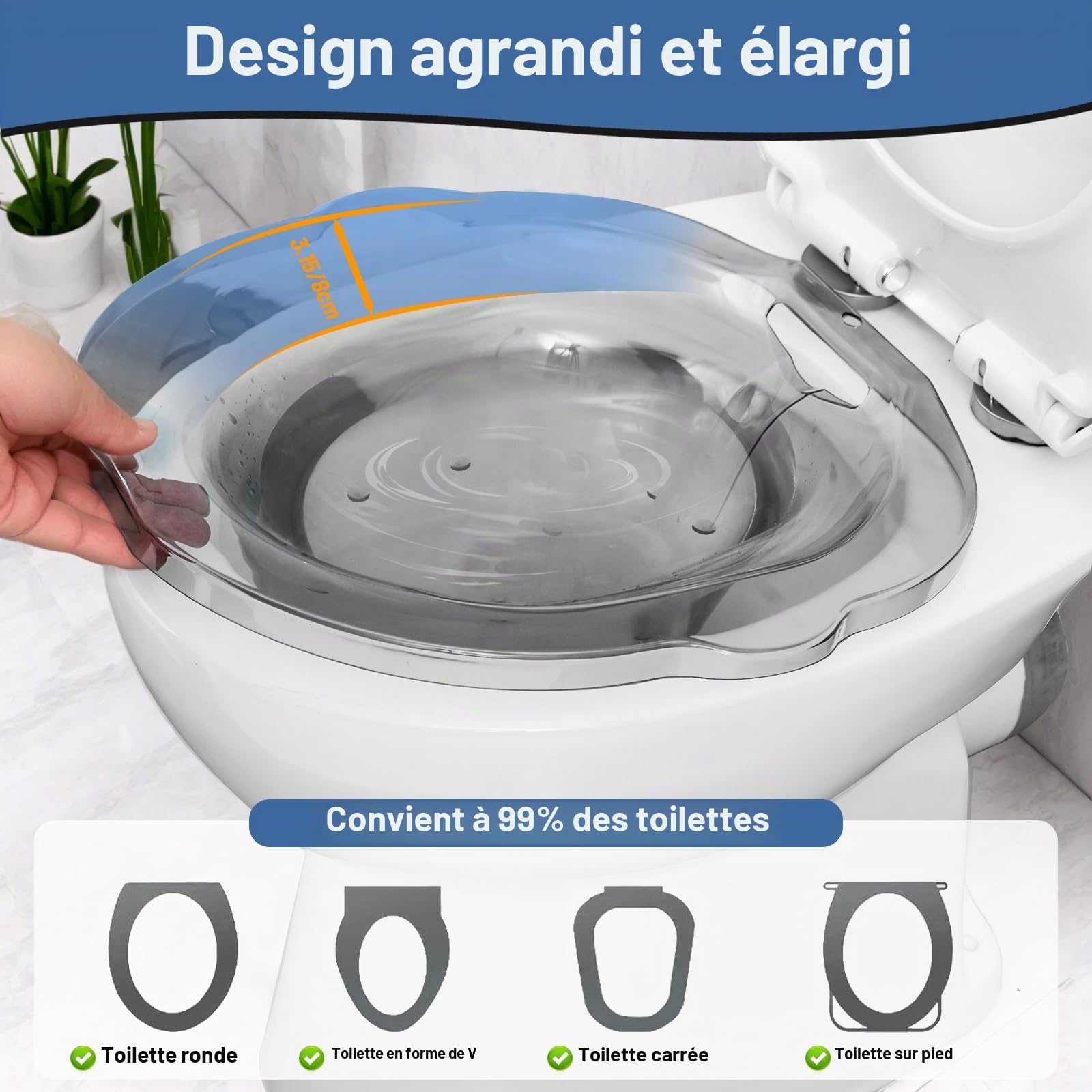 Sitz Baths Siège de salle de bain pour soins post-partum, personnes âgées, handicapées ou traitement des hémorroïdes – Atténuent les infections et soulagent l'inflammation