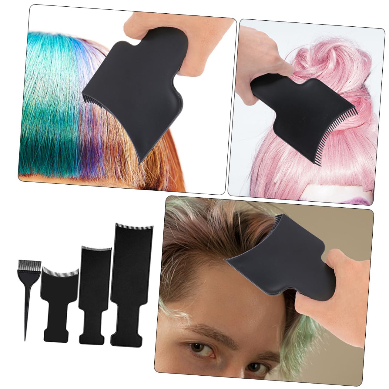 4pcs Hair Coloring Dye Treatment Boards Painting Paddles for Highlights Hairdressing Tool Salon and Home Use