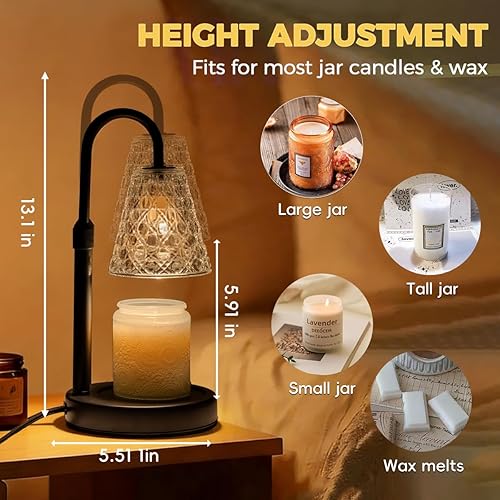 Miniatura 3 de Lámpara calentadora de velas con temporizador regulable, regalos para el día de San Valentín para ella, mamá, regalos de inauguración de la casa,