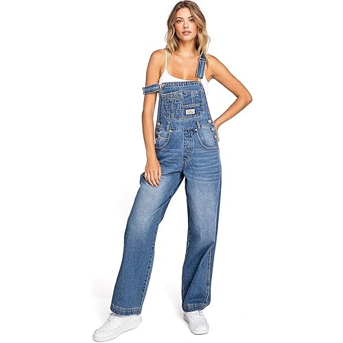 Lana Roux 90s Retro Revolt Dungaree Utility Denim Jumpsuit Jean Overalls