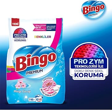 Bingo Premium Toz Çamaşır Deterjanı 7 Kg Renkli + Premium Toz Çamaşır Deterjanı 7 Kg Beyaz