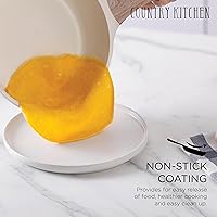 Vista 4 de Country Kitchen Juego de ollas y sartenes antiadherentes, juego de utensilios de cocina de aluminio fundido con utensilios, juego de cocina