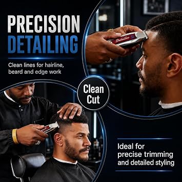 Replacement T-Wide Blades Compatible with Wahl 5-Star Detailer Hair Trimmers - 0.4mm Zero-Gap (Silver - Pack of 2)
