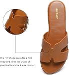Women's Flat Sandals Fashion Ladies Slide Sandals Comfortable Slip On Leather Slippers for Casual Dressy Summer