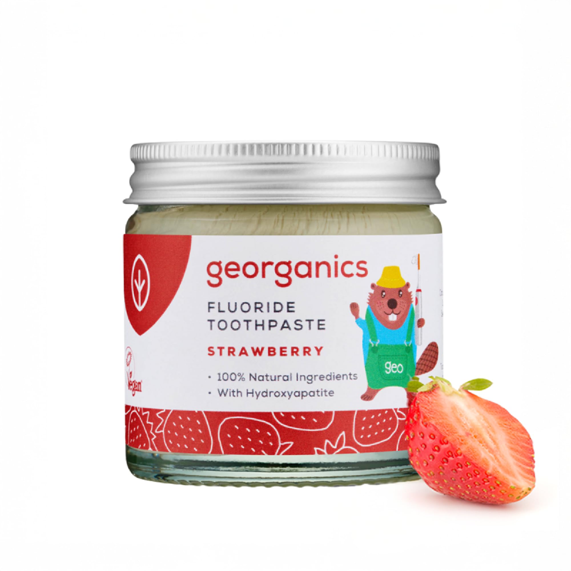 Georganics Kids Fluoride Toothpaste with Hydroxyapatite - Strawberry - 50ml