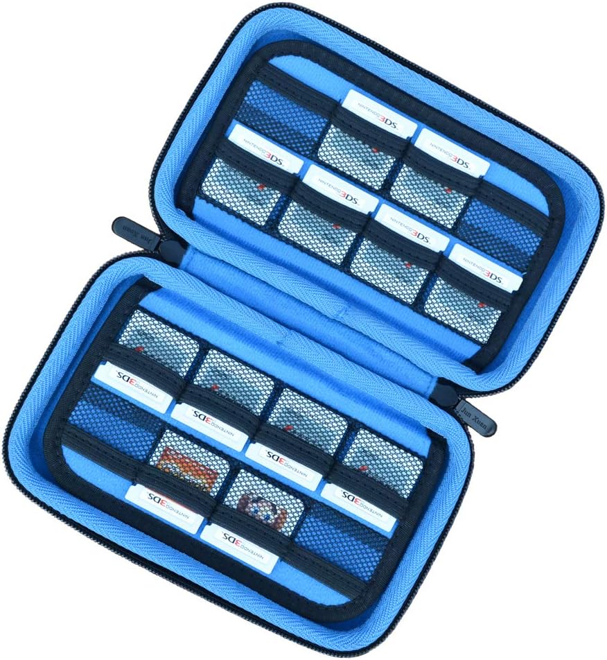 Game Card Storage Holder Hard Case for New Nintendo 3DS, 2DS XL, DS and Nintendo Switch or PS Vita - Black/Blue