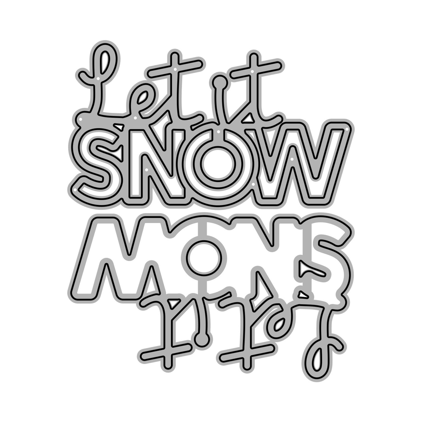 DzIxY Shadow English Words Let It Snow Metal Cutting Dies for Card Making Kit Embossing Paper Die Cuts Set Scrapbook Stencils Supplies Machine Templates