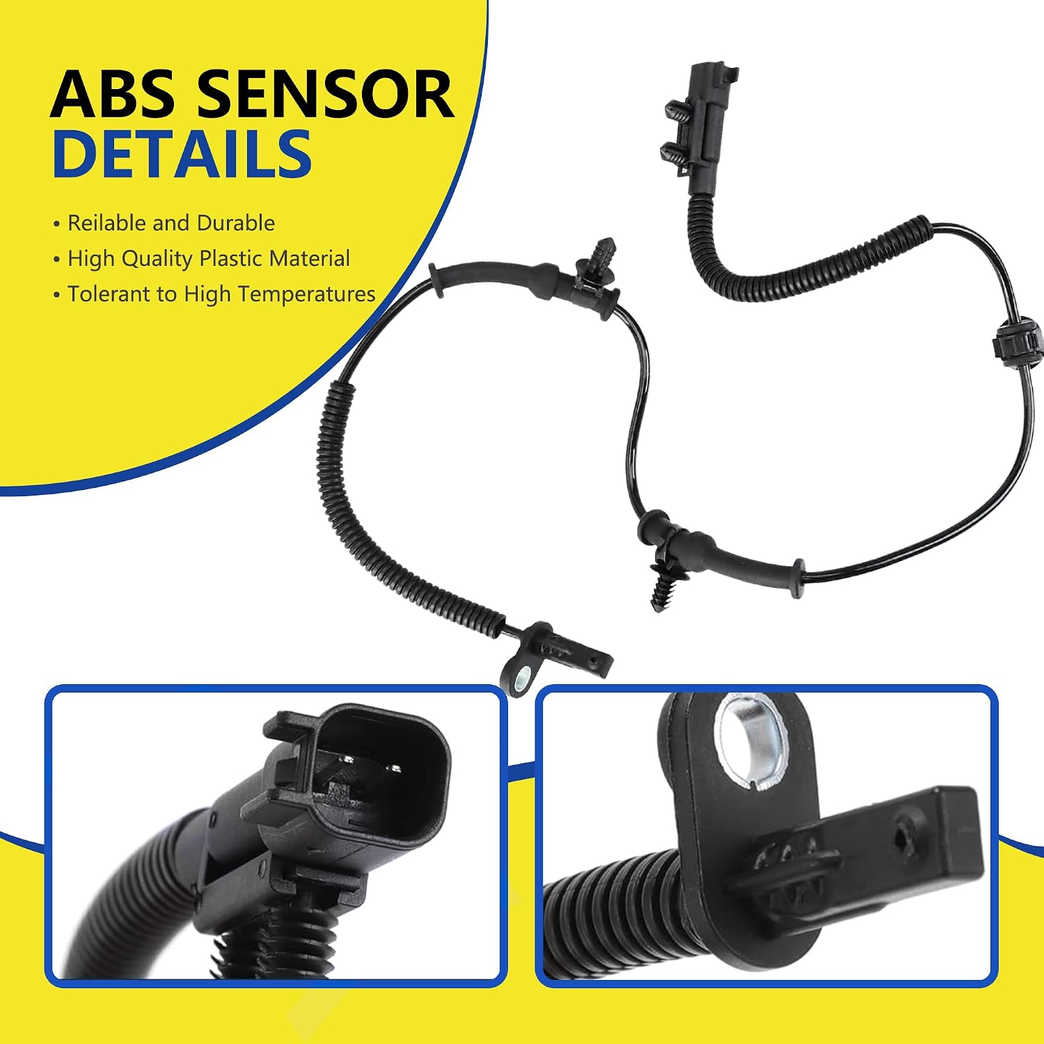 ABS Wheel Speed Sensor Rear Driver and Passenger Side Fit for Jeep Grand Cherokee 2011 2012 2013 2014 2015 2017 2018 2019 2020 2021 2022, Dodge Durango 2011-2015 | 2017-2022