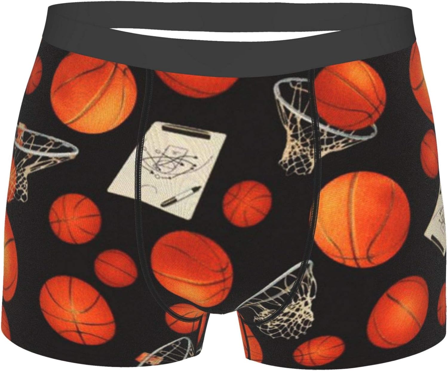 Basketball And Hoops Men'S Boxer Briefs Underwear Breathable Stretch