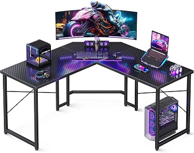 Casaottima L Shaped Gaming Desk, Corner Desk Gaming Table fo - best business card holder desk