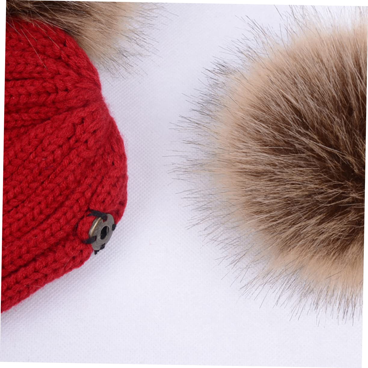 BESTYASH Knitted Hat for Years Unisex Earflap Beanie with Fluffy Balls Warm Woolen Cap for Boys Cozy Black Design for Cold Weather Outfits