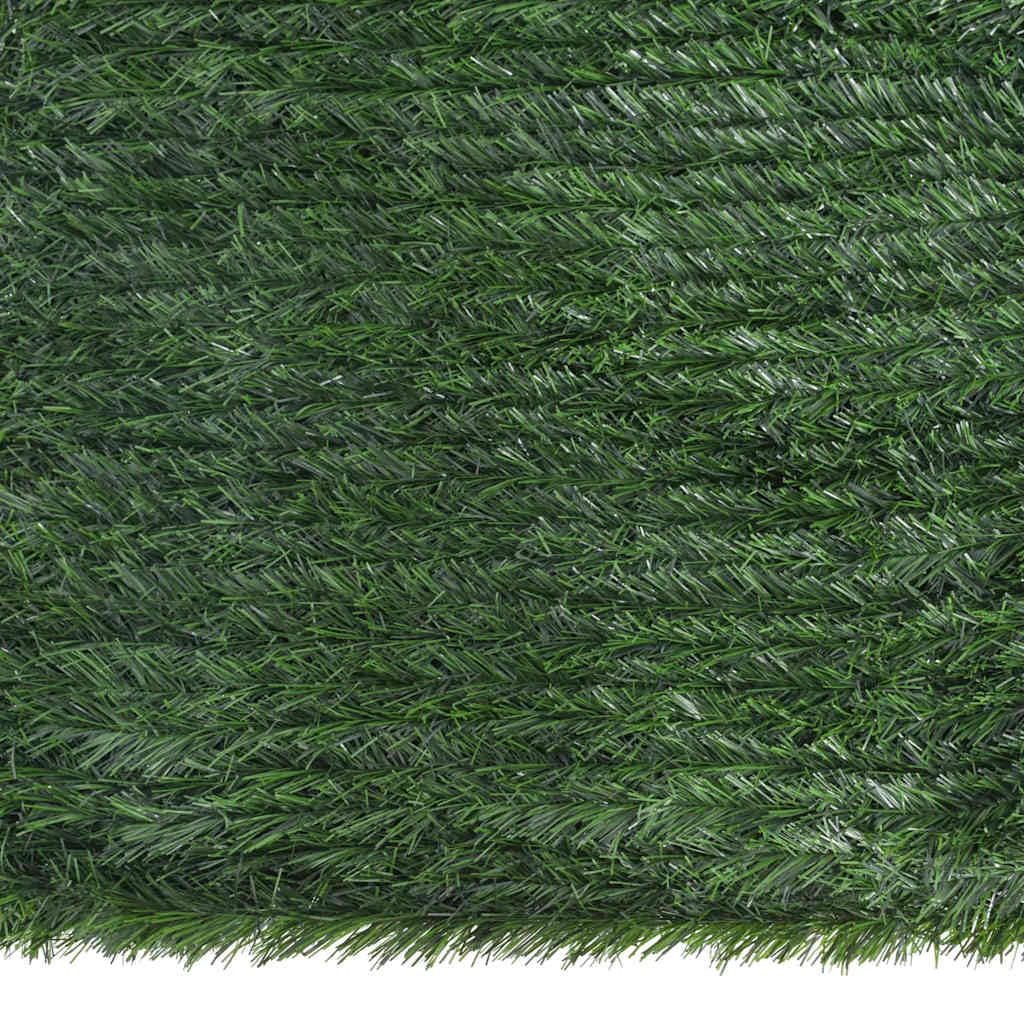 Césped artificial verde de PVC 1 x 5 m con cintas, protección visual para jardín, terraza, balcón, como decoración y protección contra el sol y el viento
