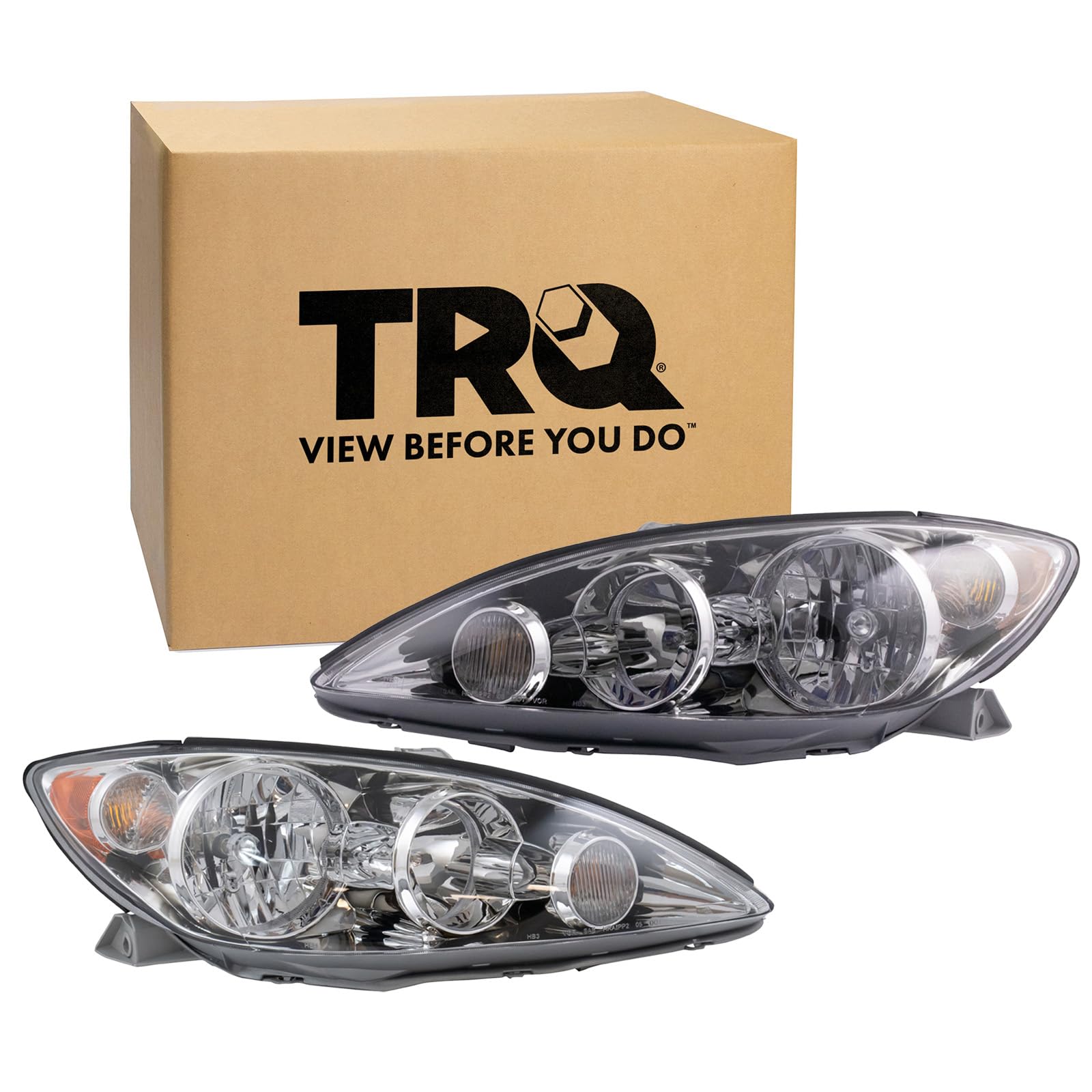 TRQ 2 Piece Headlight Assembly Set Driver &amp; Passenger Side