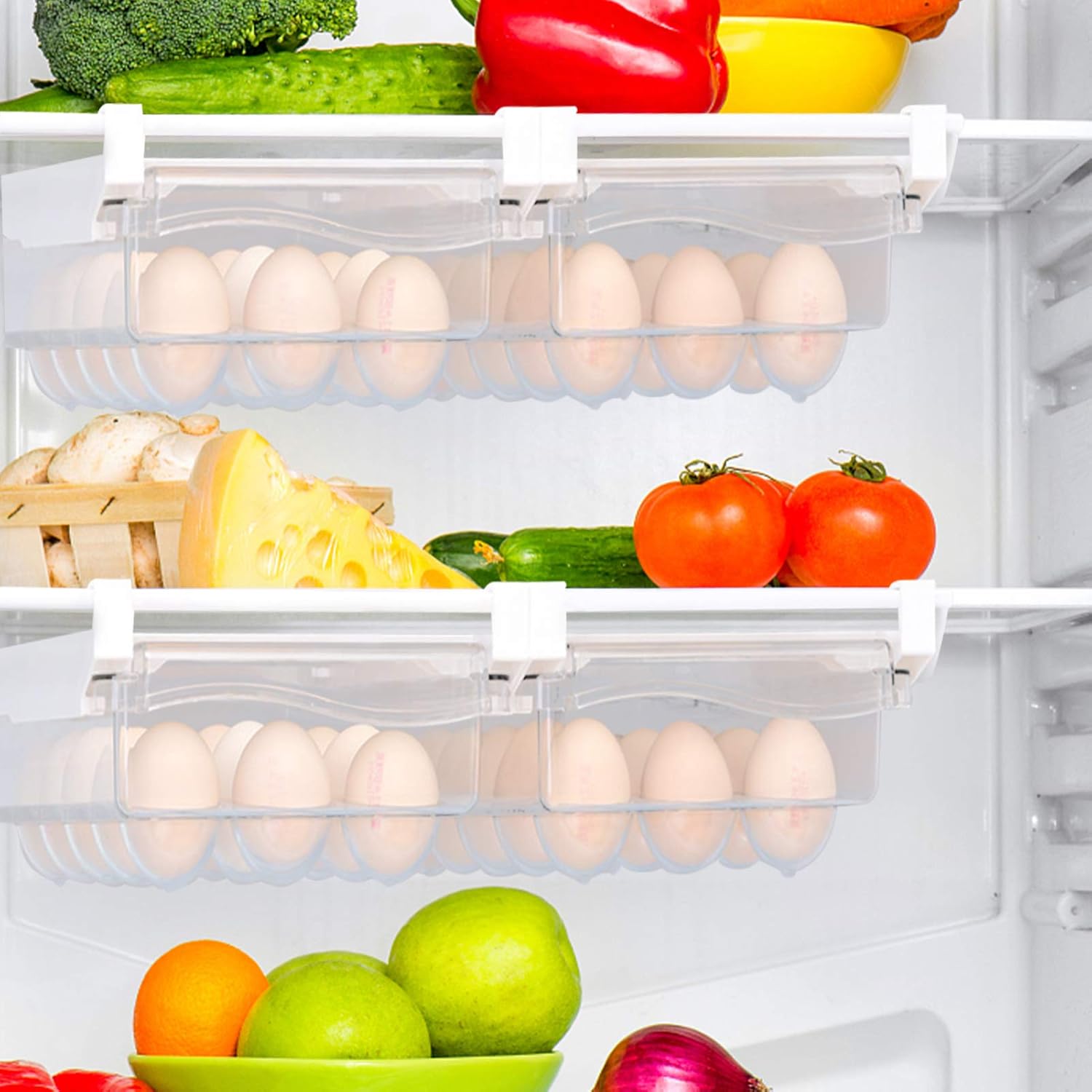 1Pc Type Egg Container with Snap Design Refrigerator Egg Storage Box for Efficient Kitchen Organization Space Saving Egg Holder for Home Use