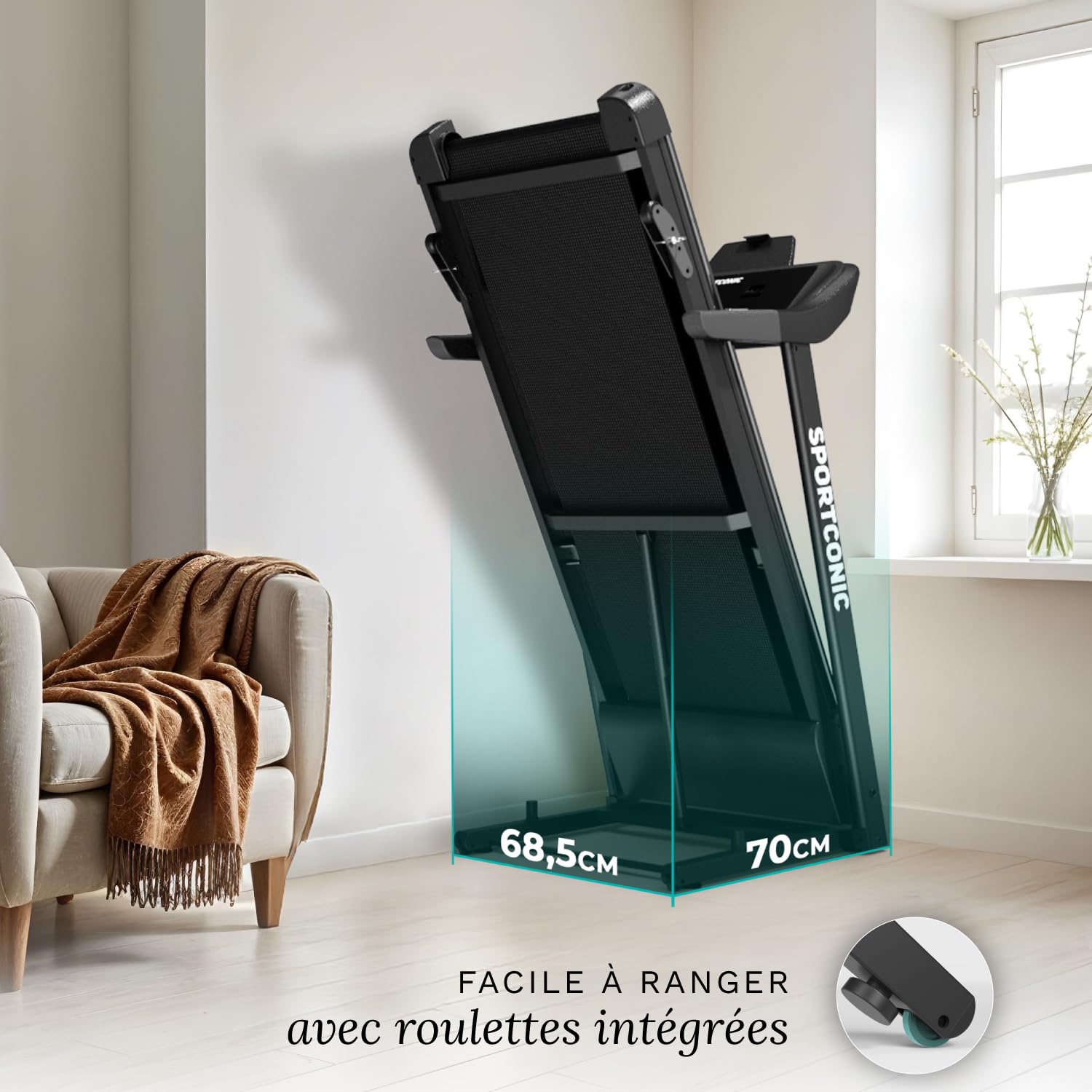 Tapis de Marche Pliable Inclinable – Tapis de Course Silencieux avec Télécommande – Walking Pad Compact pour Sport à la Maison & Bureau