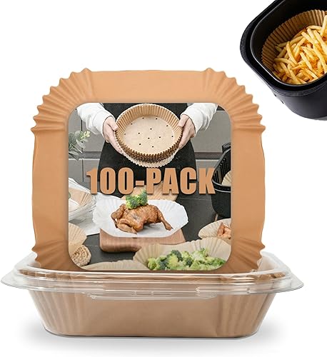 Forro de papel desechable para freidora de aire compatible con COSORI y Ninja, horno tostador, freidora de aire antiadherente, papel pergamino,