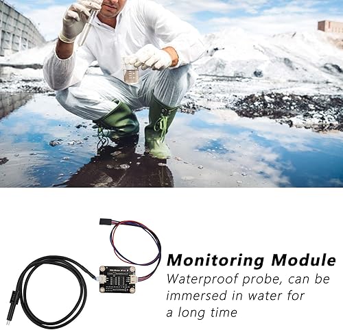 Miniatura 2 de Sensor de conductividad de agua, sensor hidropónico de agua doméstica con sonda impermeable para enseñanza de análisis de calidad líquida,