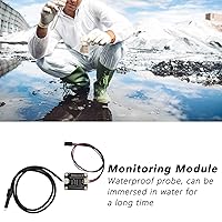 Vista 2 de Garosa Sensor de conductividad de agua, sensor hidropónico de agua doméstica con sonda impermeable para monitoreo de calidad de líquidos, probador