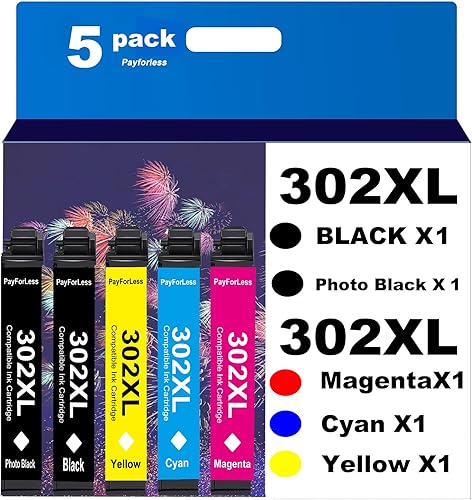 302XL remanufacturado para Epson 302 Cartucho de tinta para Epson XP-6100 XP6100 XP6000 XP-6000 Impresora Negro, Negro Fotográfico, Cian, Magenta,