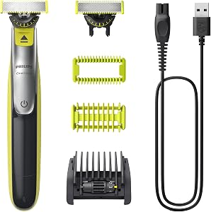 Philips OneBlade 360 Face & Corps, Humide & Sec, Tondez, Définissez & Rasez avec le Peigne Ajustable 5-en-1 et le Peigne de Corps, QP2834/23